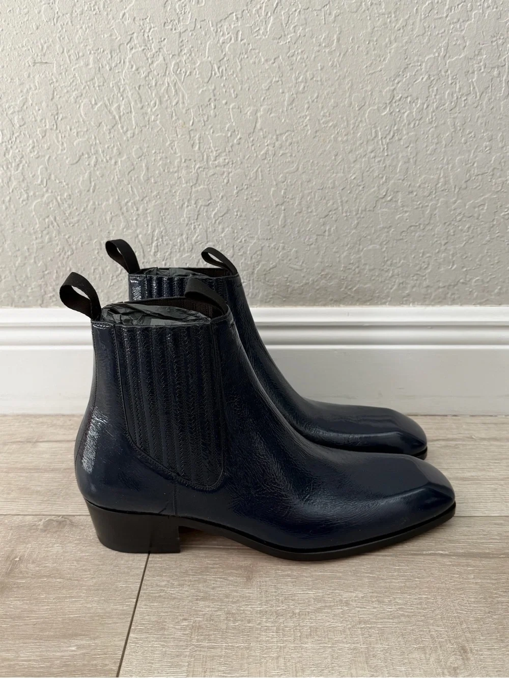 Tom Ford Navy Chelsea Ankle Boots Hailey midnight blue men 11.5 new